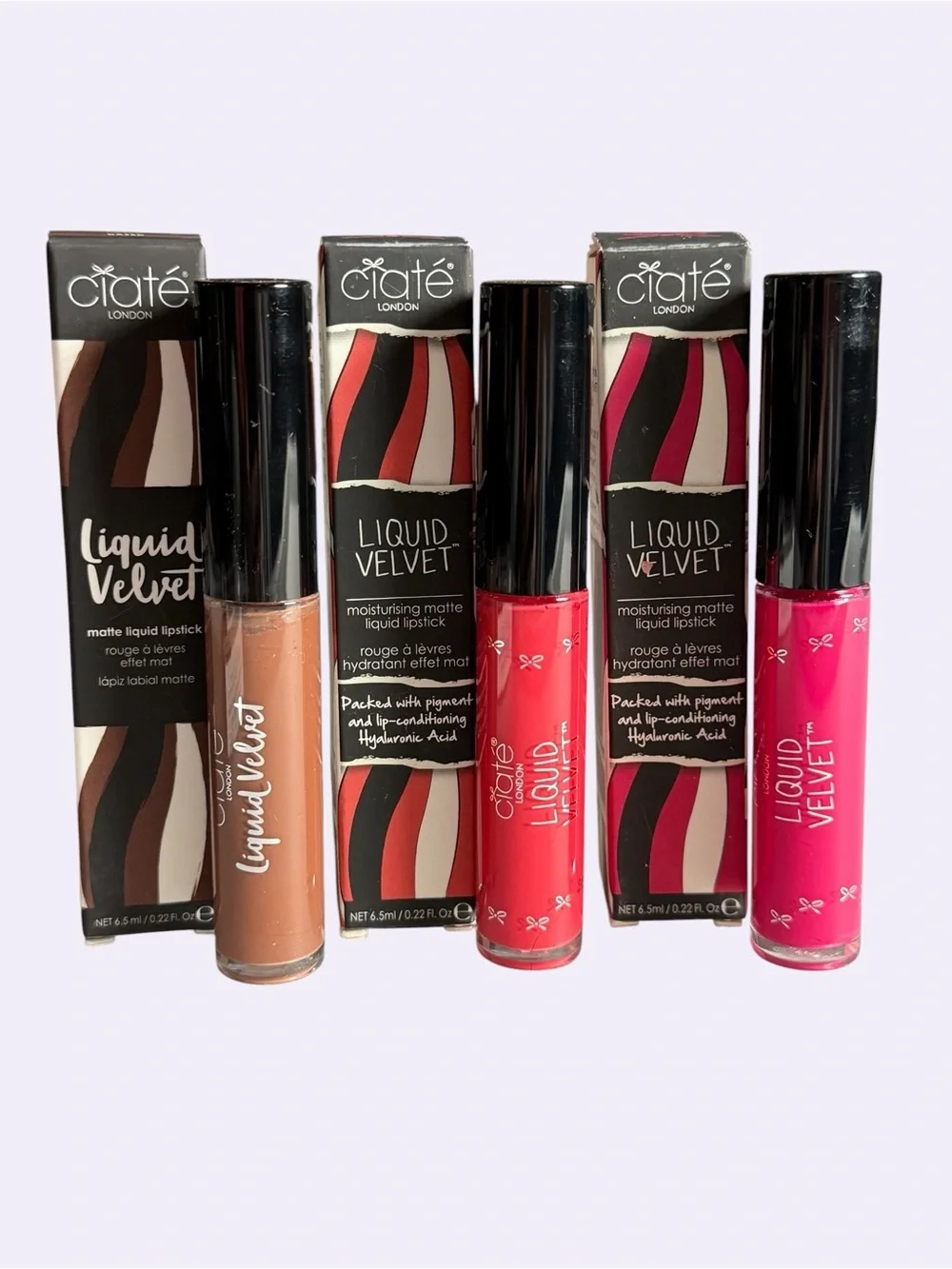 Ciaté Liquid Velvet Moisturising Matte Liquid Lipstick - Pink, Red, Nude